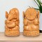 Wooden Ganesha Idol Hand Carved Lord Ganesh Wood Sculpture Gajanana Ganpati Bappa Figurine for Pooja - Home Decor Office Desk Hindu God Idol Murti Good Luck & Success - Hindu God Idol